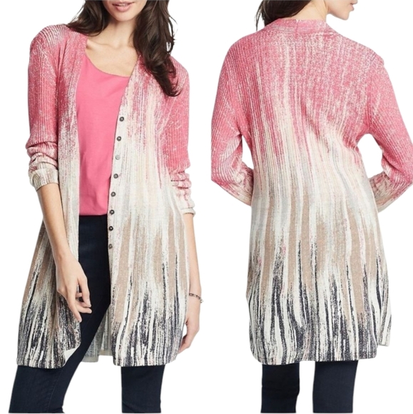 NIC+ZOE Sweaters - NIC+ZOE Painted Twirl Button Down Cardigan